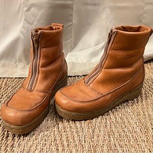 Vintage BLONDO Brown Leather Ankle Boots with Zipper